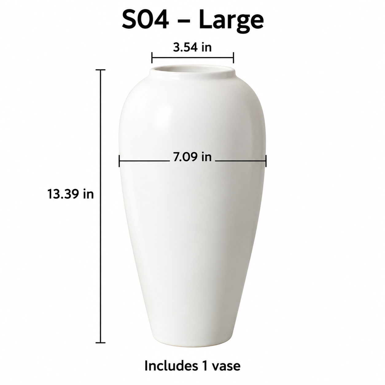 Ivory White Ceramic Vase – Three Sizes & Set of 3